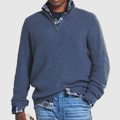 Leon™ | Herren-Strickpullover mit halbem Reißverschluss